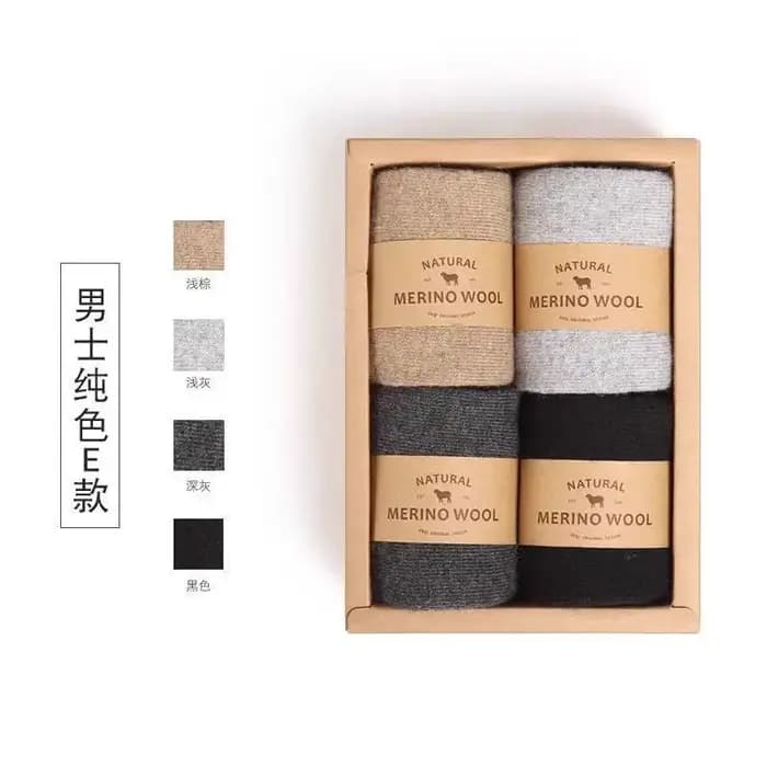 4 paires de chaussettes chaudes en laine pour hommes