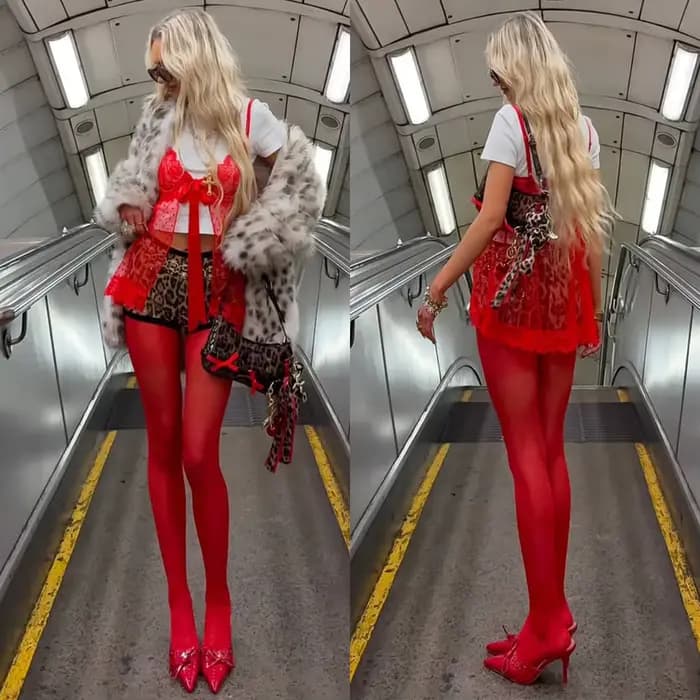 Vin rouge collants femmes Leggings moulante Sexy voir à travers la Lingerie Ins chaud Femme