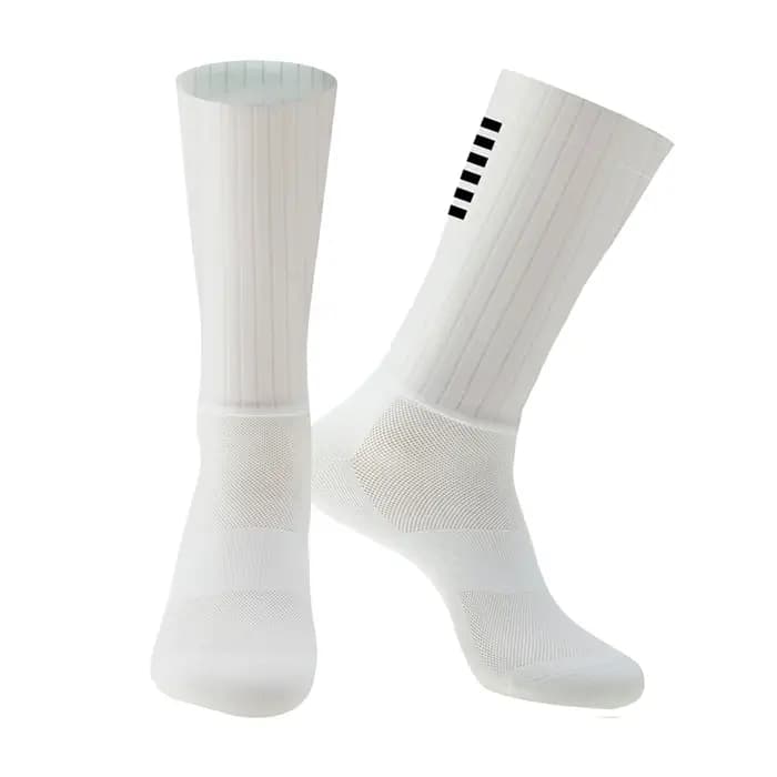 YKYWBIKE Aero chaussettes de cyclisme anti-dérapant Silicone ligne blanche
