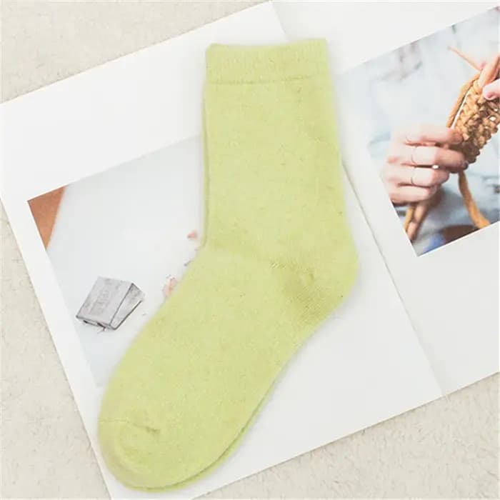 Chaussette loisirs cheville équipage floue automne hiver fourrure de lapin femmes mi-mollet épaissi chaud doux laine chaussettes 8W96