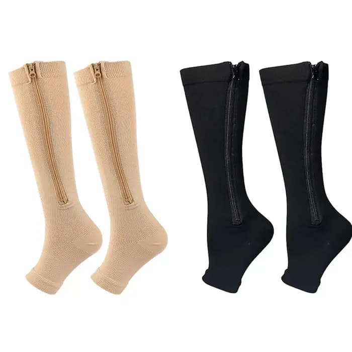 Chaussettes de compression à fermeture éclair pour le soutien des varices, course à pied en plein air, fitness, randonnée, anti-fatigue, soins médicaux, soulagement des gonflements du diabète
