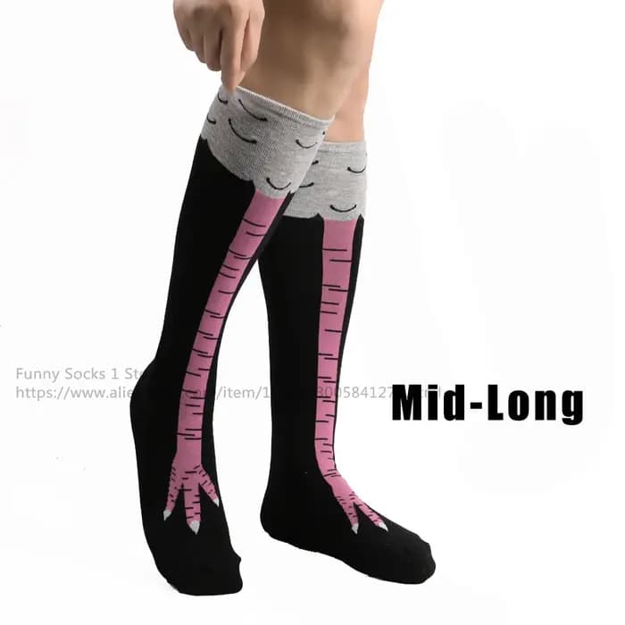 Hommes drôle 3D poulet chaussettes imprimer dessin animé Cosplay haute flexibilité cuisse