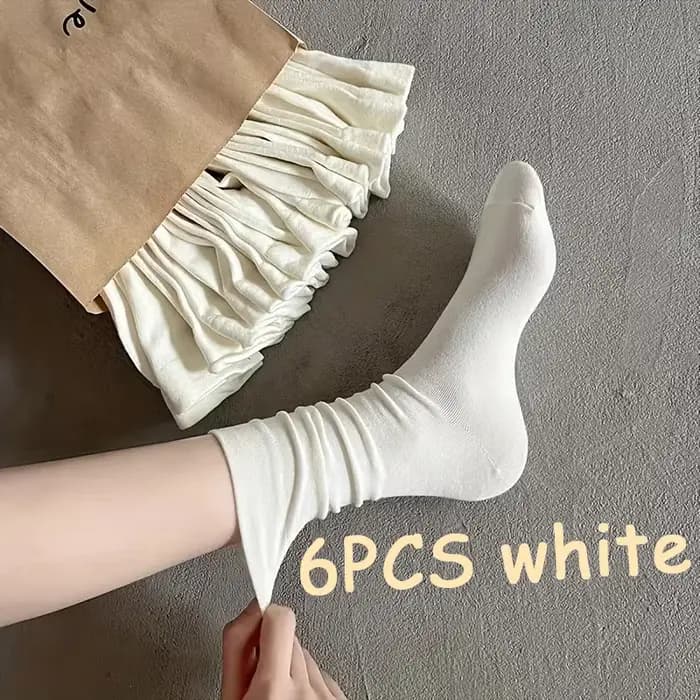 6 paires de chaussettes blanches sans couture pour femmes