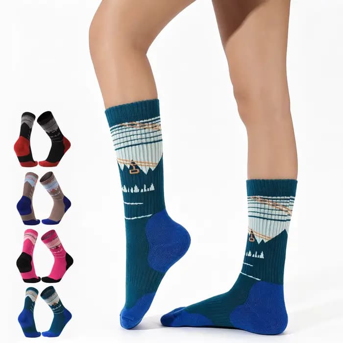 1 paire de chaussettes de ski en laine mérinos pour femmes, garçons et filles, chaussettes thermiques épaisses et chaudes pour l'hiver, confortables pour le ski et le snowboard