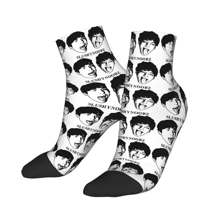 Drôle Meme Slushy Noobz vous vu ce homme chaussettes Harajuku cheville chaussettes printemps antidérapant Couple doux escalade chaussette décontractée