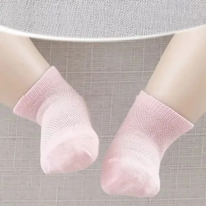 5 paires/ensemble chaussettes en maille blanche pour bébé Simple respirant doux coton infantile chaussette courte été