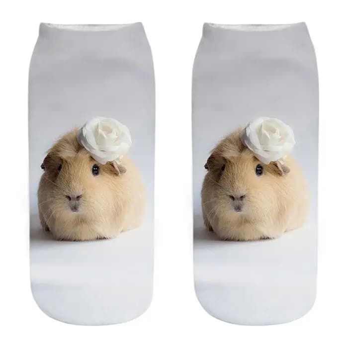 Chaussettes fantaisie imprimées 3D animaux mignons pour femmes