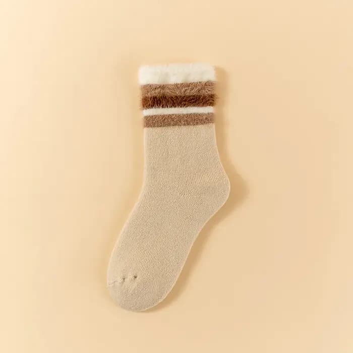 Chaussettes en cachemire à rayures froides pour femmes