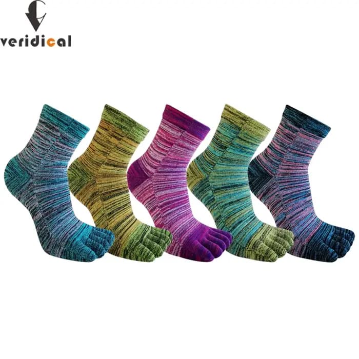 Chaussettes courtes à cinq doigts colorées pour homme