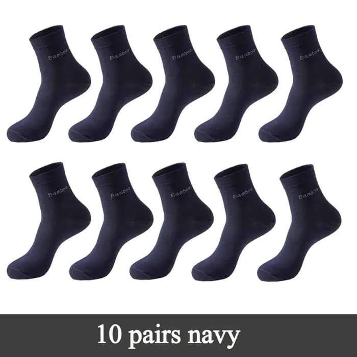 Chaussettes habillées en bambou pour hommes, 10 paires, confortables, Super douces, respirantes, classiques, à la mode, avec lettres, pour équipage