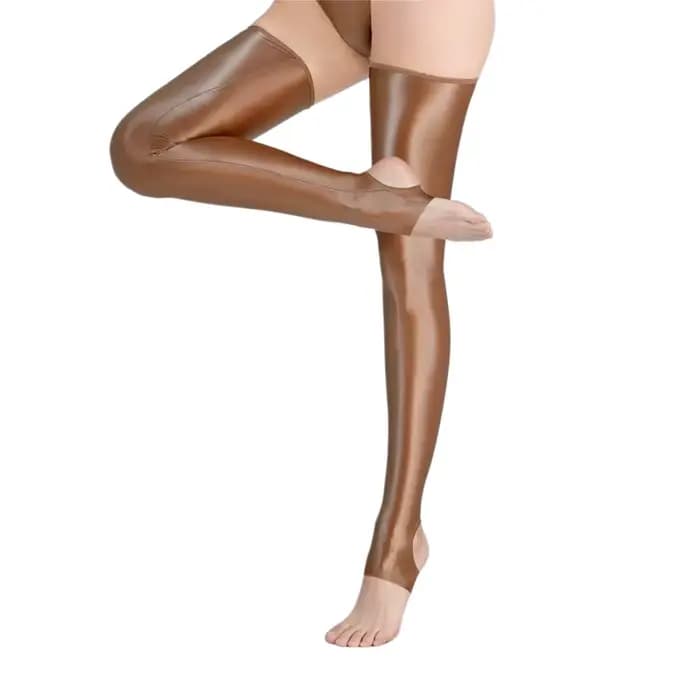 Bas cuissardes 80D sans pieds ou enveloppants, en satin doux et brillant, pour femme, sexy, pour soirée, pole dance et clubwear