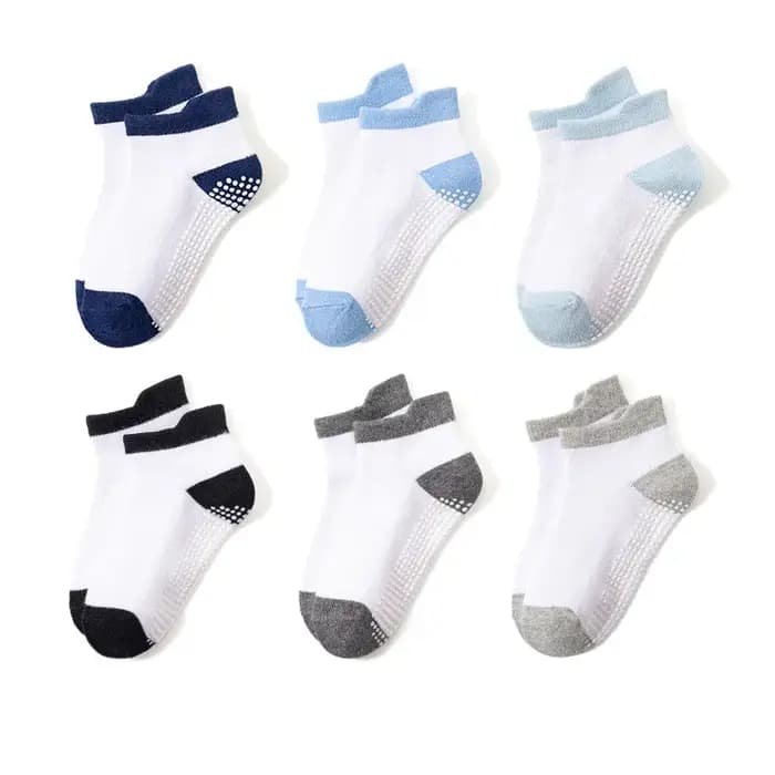 6 paires de chaussettes antidérapantes pour enfants de 0 à 5 ans