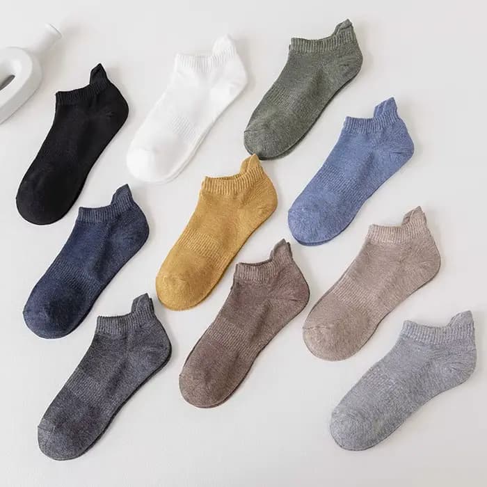 Chaussettes courtes respirantes en coton fin pour hommes