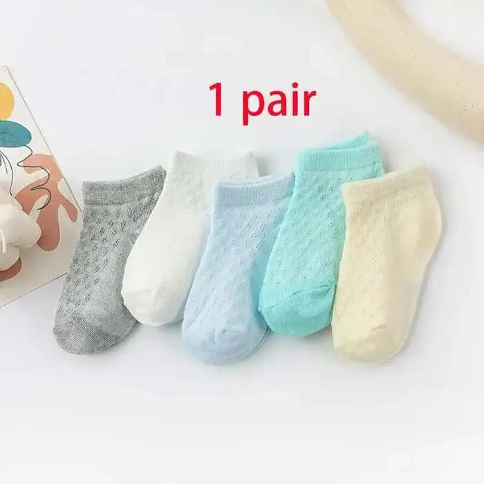 1 paire de chaussettes d'été pour bébés garçons et filles, maille ultra-fine douce, filet pour enfants, nouveau-nés, nourrissons, trou antidérapant