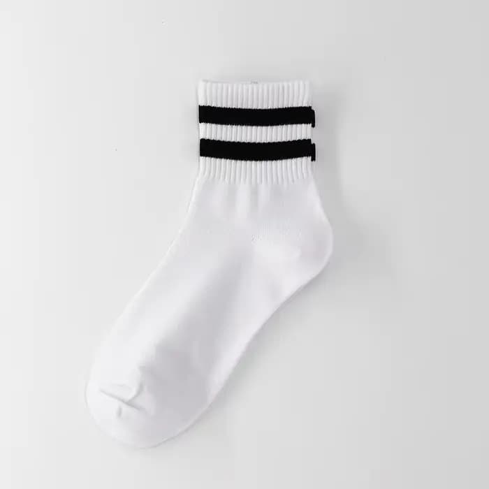 Hommes chaussettes Vintage Streetwear Skate Shcool Designer Punk garçon deux rayures sport Hip Hop athlétique blanc