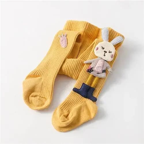 Collants tricotés pour filles collants pour enfants solides dessin animé lapin coton doux enfants filles collants automne hiver 1-7T pantalon nouveau