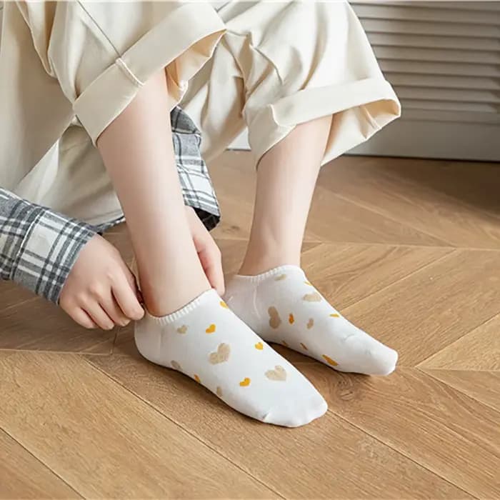 5 paires de chaussettes en forme de cœur de couleurs assorties pour femmes