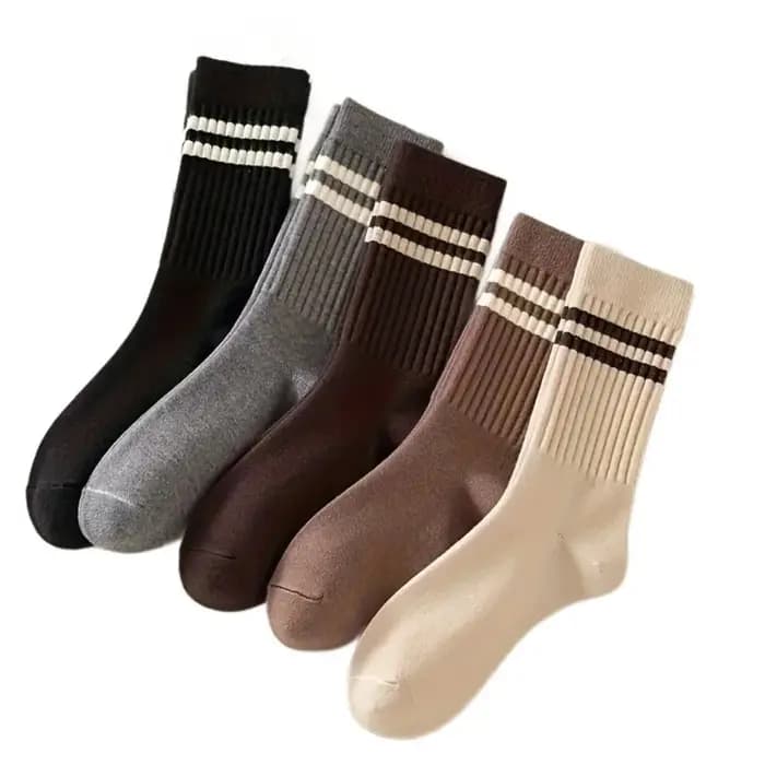 5paris rétro doux rayure chaussettes élastique respirant coton