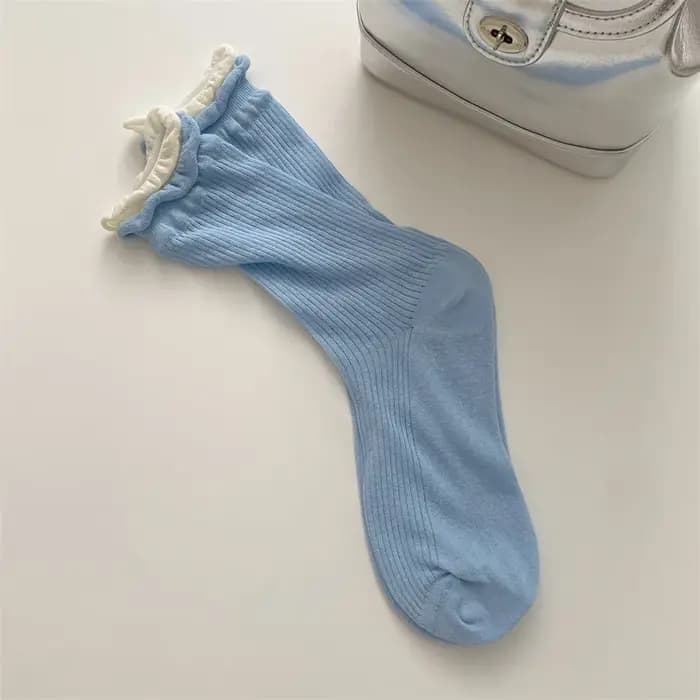 1 Paire de Chaussettes Coréennes Tendance Assorties pour Femme