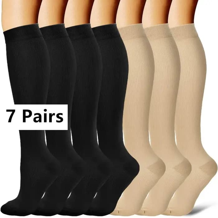 7 paires de chaussettes de compression pour femmes et hommes