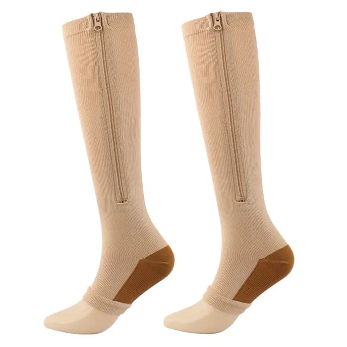 Chaussettes de compression à fermeture éclair pour femmes et hommes