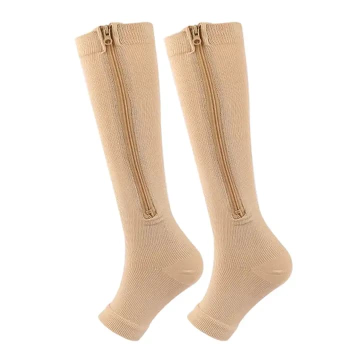 Chaussettes de Compression à fermeture éclair pour soutien des varices, course en plein air, Fitness