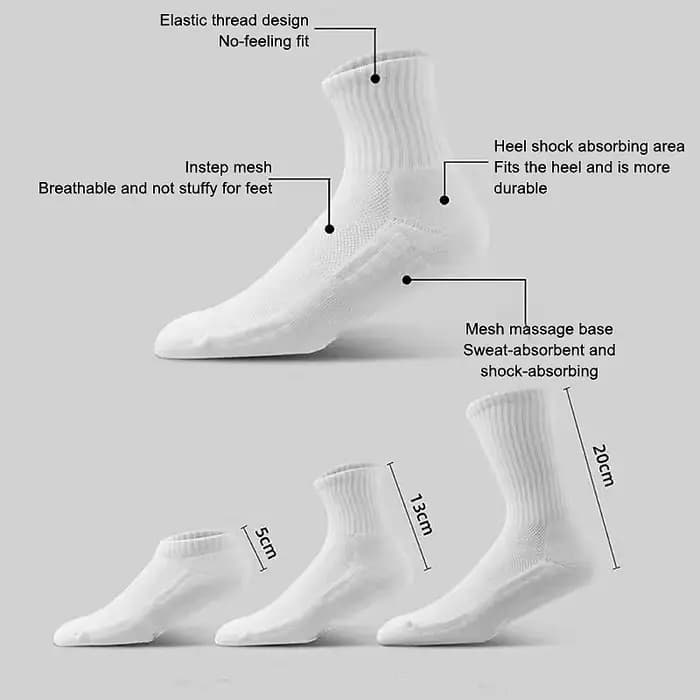 Chaussettes de sport respirantes et absorbant la sueur à fond épais pour hommes avec coussin inférieur pour la course à