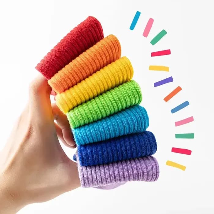 Chaussettes longues en tricot de couleur unie pour garçons et filles
