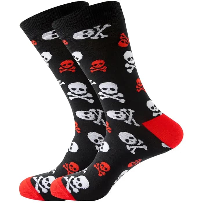 2023 NEW Funny Men Socks Cotton Harajuku Guitar Beer Boxing Gloves Skull Chess Clown Sieve Hip Hop