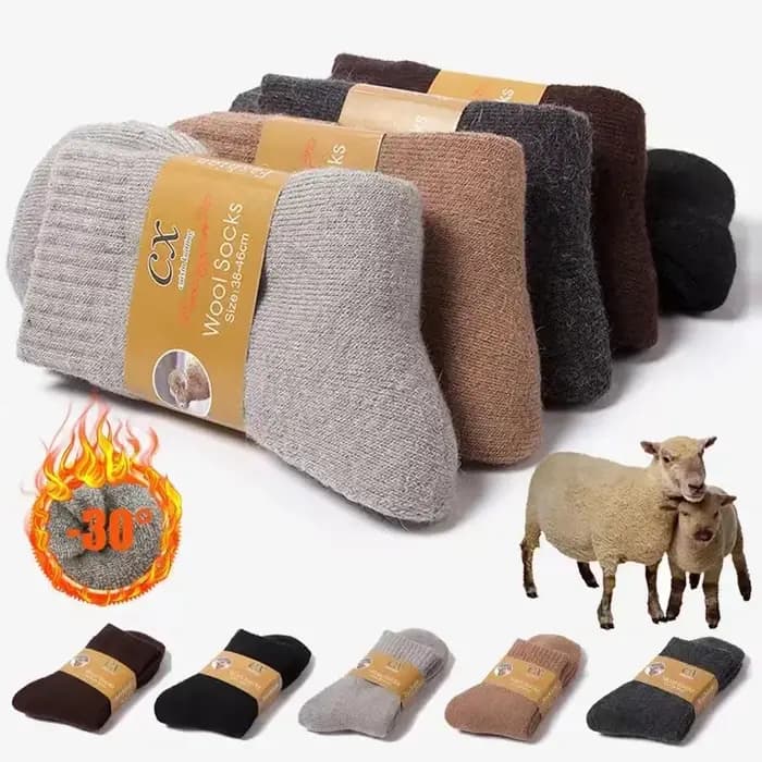 4 paires/lot hommes hiver Super épais chaussettes thermiques laine