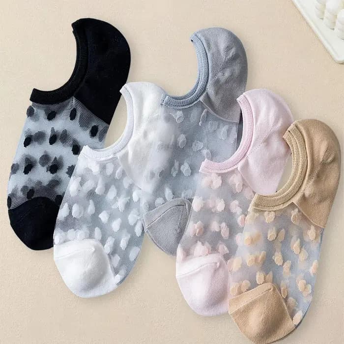 5 paires de chaussettes à motifs à pois pour femmes