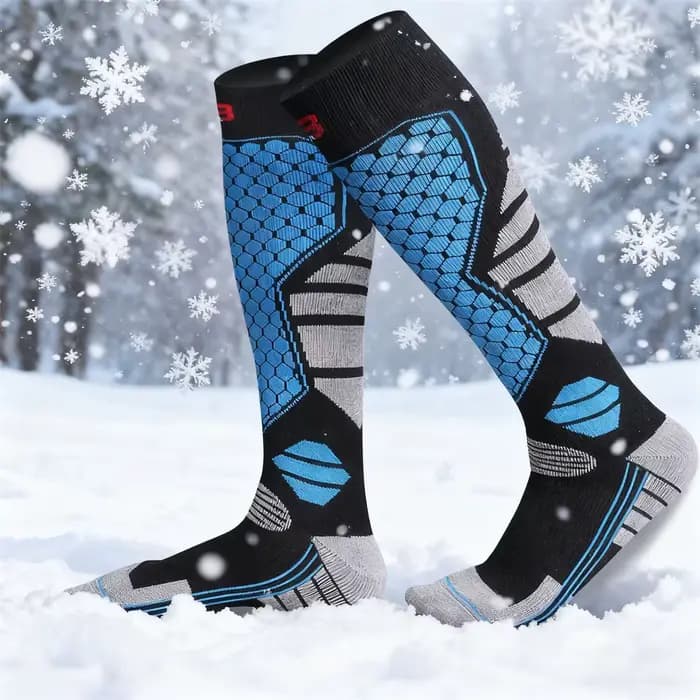 1 paire de chaussettes de Ski en laine mérinos pour femmes et hommes