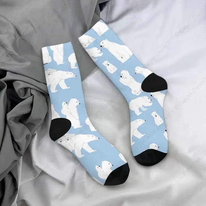 Chaussettes en coton ours polaire pour hommes et femmes