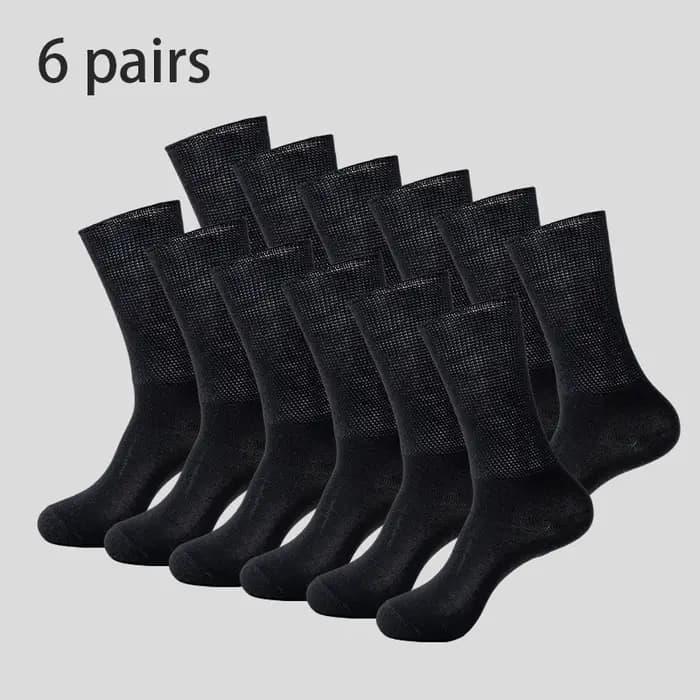 6 paires de chaussettes diabétiques confortables et de soutien pour hommes