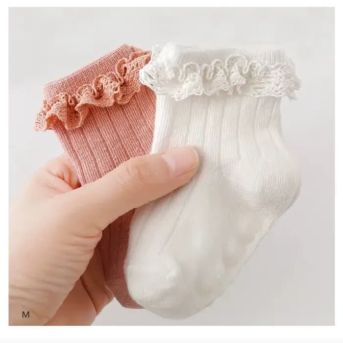 Chaussettes en dentelle douce pour bébés filles, antidérapantes, points adhésifs, couleur unie, en coton, respirantes, chaussettes de sol pour enfants filles