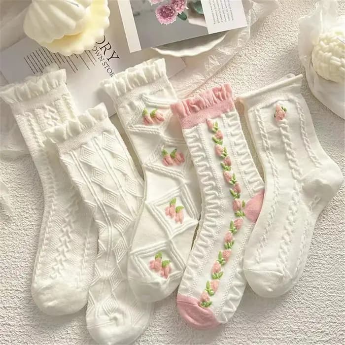 5 paires de chaussettes à motif Floral pour femmes