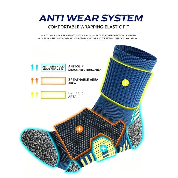 2 paires de chaussettes de sport de compression pour hommes