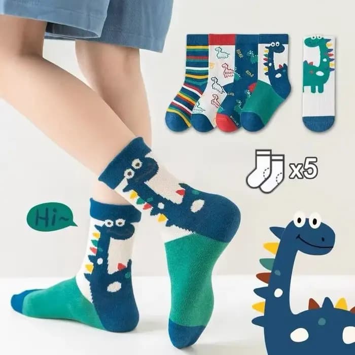 Lot de 5 paires de chaussettes en coton doux pour garçon, série basket-ball, sport, écoliers, printe