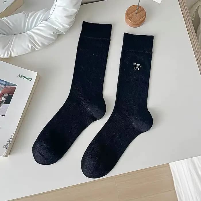 1/5 paires de chaussettes grises à nœud papillon pour femmes, chaussettes en coton doux avec nœud po