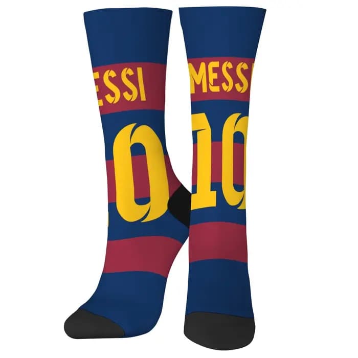 Messi Soccer No.10 chaussettes pour hommes nouveauté drôle heureux