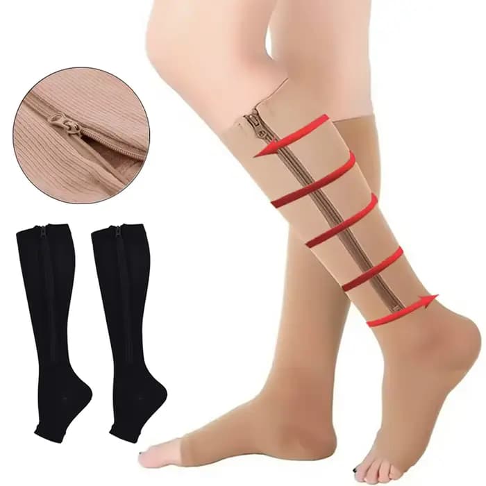 Chaussettes de Compression à fermeture éclair pour femmes et hommes