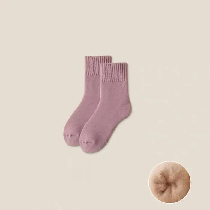 Chaussettes confortables pour femmes, couleur unie, style Harajuku japonais, chaussettes douces pour l'intérieur, chaussettes mi-tube chaudes et épaisses en polaire pour l'hiver, pour filles