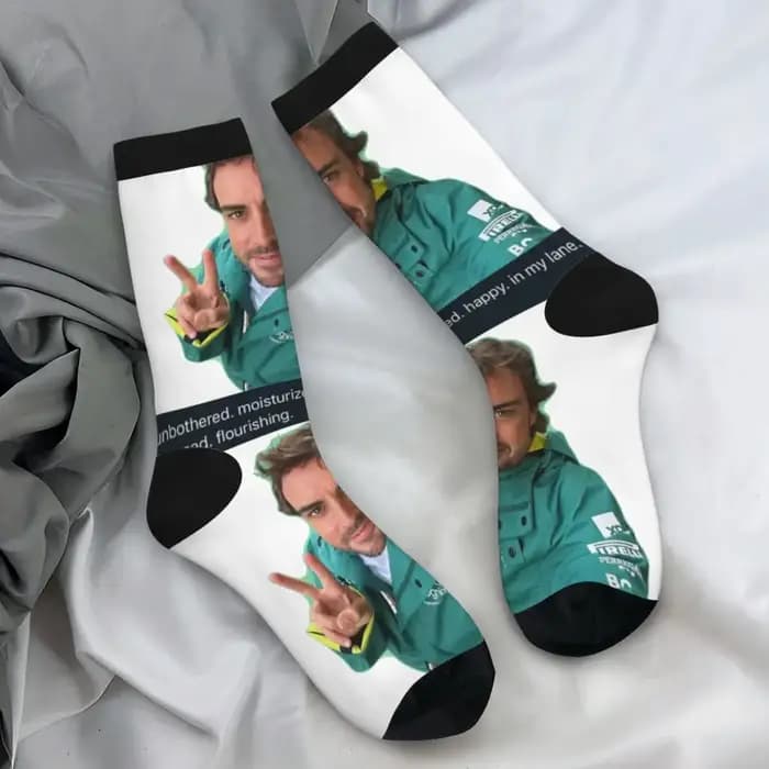 Fernando Alonso-Chaussettes d'automne coordonnantes pour hommes