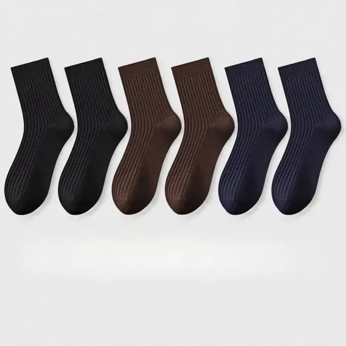 3 paires de chaussettes en coton pour hommes, décontractées, respirantes, couleur unie, noires, de haute qualité, pour le bureau et les affaires