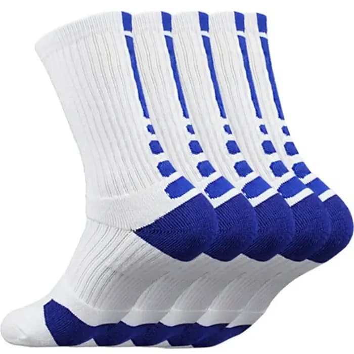 Lot de 5 paires de chaussettes de sport pour hommes avec amorti en tissu éponge, pour basketball, cyclisme, course à pied, randonnée, tennis, ski, en coton, pour femmes, EU 39-45