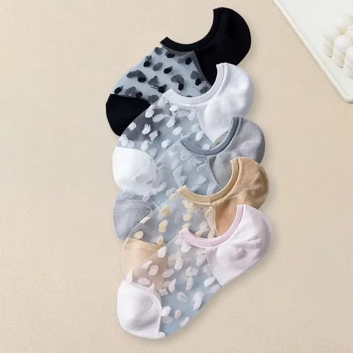 5 paires de chaussettes à motifs à pois pour femmes