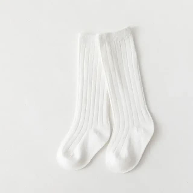 Chaussettes longues hautes en coton pour bébés garçons et filles