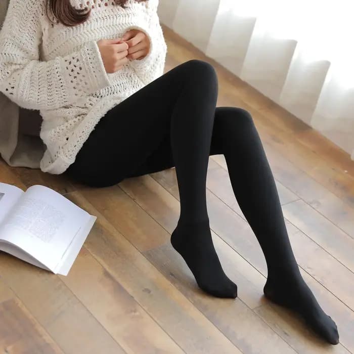 Winter Panty Polar Skin Black Effect Warm Stockings Women's Thermal Sock Fleece Lined Tights Women
