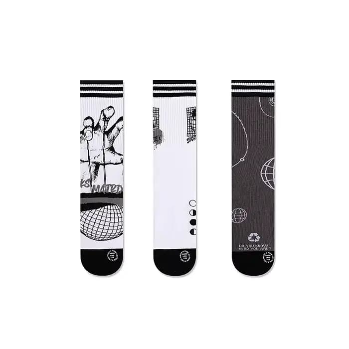 【Hand of God】 3 paires/lot chaussettes pour hommes chaussettes en coton polyvalentes à la mode chaus