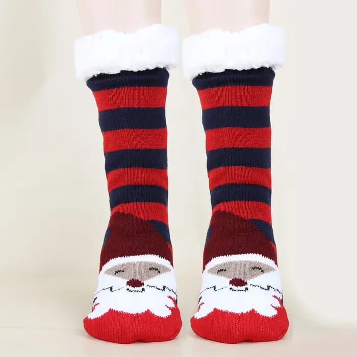 Chaussette femme printemps été épaissi polaire maison tapis de couchage chaussettes noël confortable dames